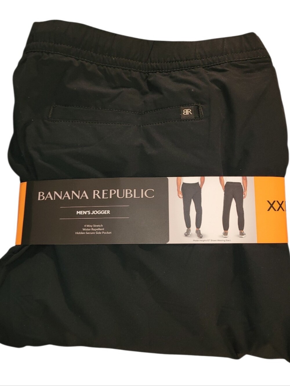 NWT Banana Republic Mens Black Jogger Pants XXL 4 Way Stretch